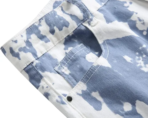 Miniatura 4 de Jeans ajustados elásticos para hombre, pantalones casuales con estampado de moda, cómodos, con cintura flexible