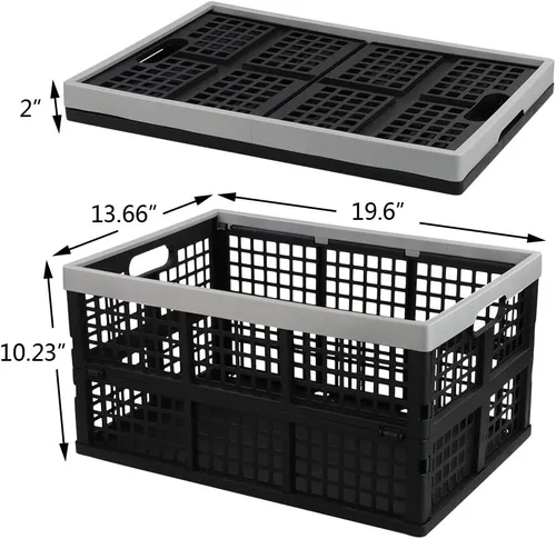 Miniatura 2 de Asking Cajas plegables para uso general, paquete de 4 cajas apilables de 42 L