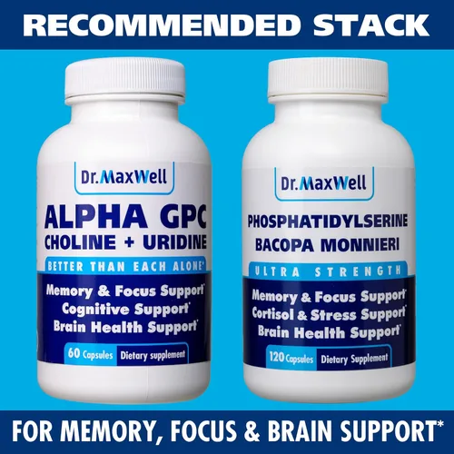 Miniatura 5 de Alpha GPC 600 mg + Uridina, un potenciador de colina. Mejor que Alpha-GPC o Uridina Alone. La mejor colina Alpha GPC: 2 en 1, sin soja, sin
