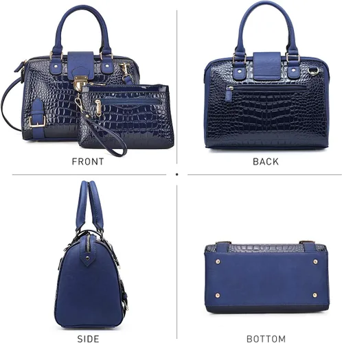 Miniatura 3 de Dasein - Bolso de mano para mujer, diseño de barril, cuero vegano, bolso de hombro, con asa superior, a la moda, bolso de trabajo