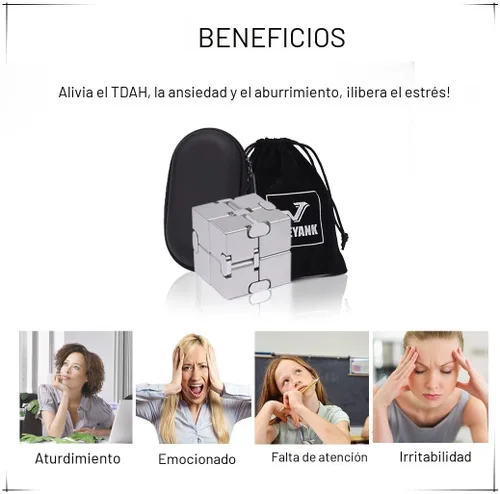 Miniatura 6 de JOEYANK Fidget Cube - Nueva versión Fidget Finger Toys – Cubo infinito de metal Prime para aliviar el estrés y la ansiedad/TDAH, regalos sensoriales