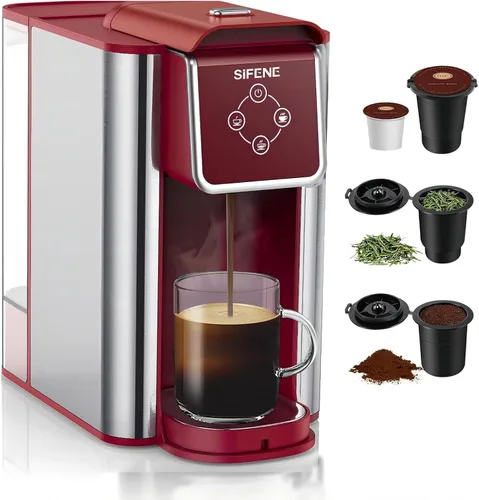 Miniatura 9 de SIFENE Cafetera de una sola porción, cafetera de cápsulas 3 en 1 para cápsulas K-Pod, cafetera molida, cafetera de hojas, taza de 6 a 10 onzas