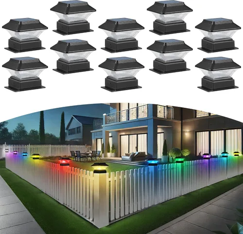 Miniatura 13 de Luces para postes de valla, 25 lúmenes, luz solar para postes de madera, se adapta a postes de madera de 4 x 4 o más grandes con base de 4 x 6, luz