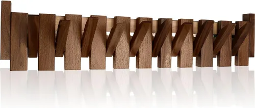 Miniatura 11 de Perchero de madera con 3 ganchos montado en la pared Perchero de pared de madera de nogal