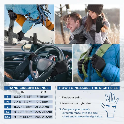 Miniatura 6 de SIMARI - Guantes de invierno para hombres y mujeres para pantalla táctil guantes de invierno guantes de trabajo para correr conducir montar