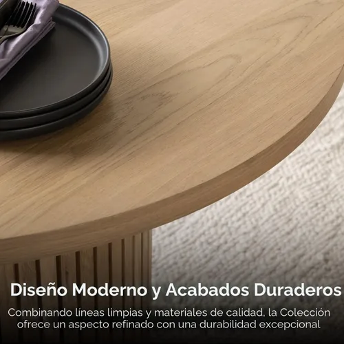 Miniatura 7 de Transformer Table - Mesa de comedor redonda extensible de madera maciza, mesa de comedor redonda extensible, muebles modernos que ahorran espacio