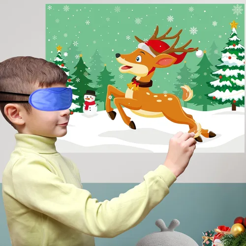 Miniatura 6 de Morcheiong Juego de Poner la Cola al Ciervo de Navidad con 36 Colas, Artículos para Fiestas Navideñas, Suministros de Actividades y Decoraciones