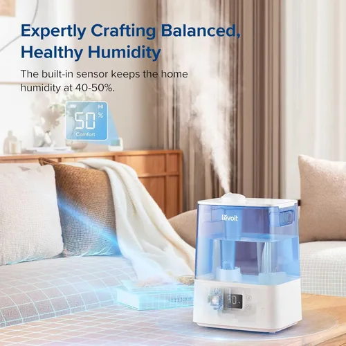 Miniatura 2 de LEVOIT Classic300S Humidificador ultrasónico inteligente de llenado superior, tanque extra grande de 6 litros para toda la familia, aplicación