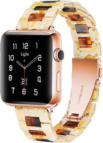 Correas de resina para iWatch de moda para Apple Watch Series Ultra 8 7 6 SE 5 4 3 2 1 (1.496 in/1.575 in/1.614 in, 1.654 in/1.732 in/1.772 in/1.929