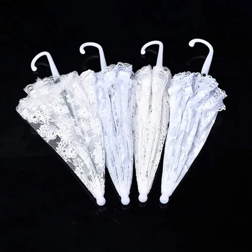Miniatura 2 de La Moda De Encaje De Flor De Sol Paraguas De Algodón Bordado De Novia Paraguas De Encaje Sombrilla Romántico De Novia Paraguas Decoraciones De La