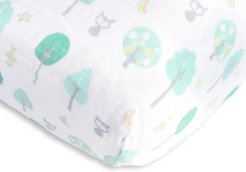 Miniatura 27 de SwaddleDesigns Sábana bajera ajustable de muselina de algodón más suave para bebé niño y niña, azul pastel Ahoy!