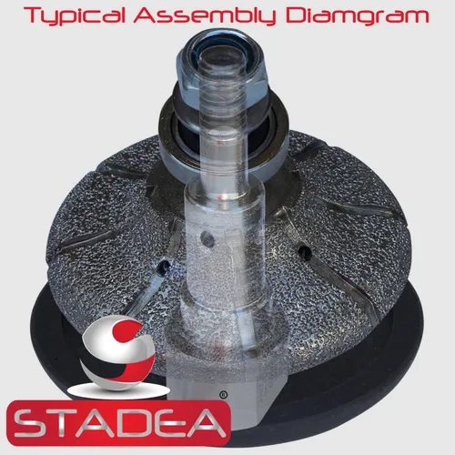 Miniatura 6 de Rueda de perfil de diamante/muela de perfil Bullnose completa 0.787 in 3/4 "de alto para amoladora pulidora azulejo granito mármol hormigón modelado