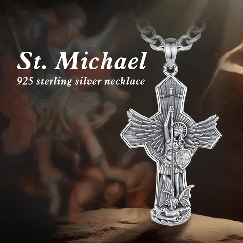 Miniatura 164 de CELESTIA Medallas de plata de ley 925 San Miguel/San Cristóbal/San Benito/San Gabriel/Virgen María/Jesús/Caravaca/Metatrón/Sello de los Siete