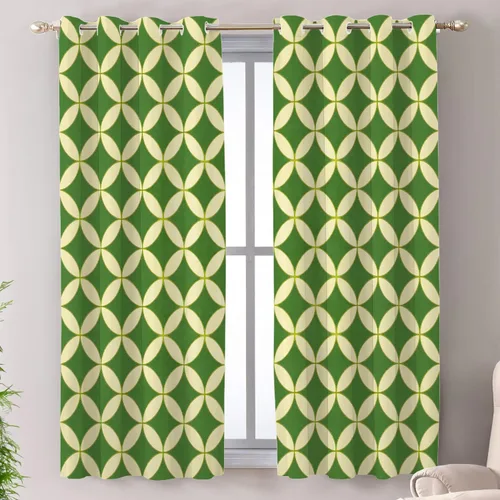 Miniatura 19 de Shrahala Art Nouveau Floral Pattern Blackout Curtain Tiers, Delicate Vine and Flower Design Kitchen Valance Light Blocking Tier Drapes with Rod