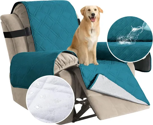 Miniatura 11 de H.VERSAILTEX - Funda protectora para sillón reclinable 100% impermeable, acolchada, con correa elástica y parte posterior con huellitas de silicón