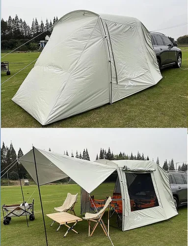 Miniatura 4 de Tienda de campaña versátil para automóvil, SUV, puerta trasera, tienda de campaña con mosquitera para acampar (15.9 x 7.9 x 6.4 pies)