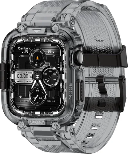 Miniatura 44 de amBand Bands - Funda protectora de pantalla compatible con Apple Watch Ultra 3/2/1 de 1.732 pulgadas, correa resistente M1 Sport Series y película