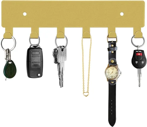 Miniatura 13 de GTK Soporte para llaves de pared, ganchos para llaves con bandeja y 6 ganchos, soporte para llaves montado en la pared para pasillo, estante