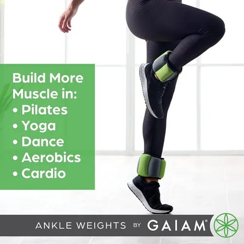 Miniatura 4 de Gaiam Ankle Weights, Wearable Bracelet to Strengthen, Tone & Sculpt, Adjustable Ankle Weights for Women & Men for Yoga, Dance, Pilates, Barre