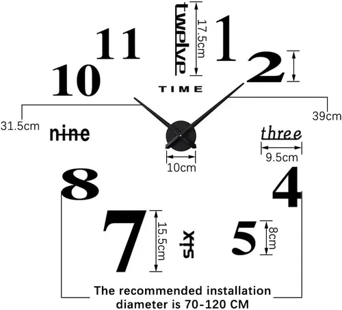 Miniatura 2 de Reloj de pared para bricolaje, moderno, grande, 3D, sin marco, espejo, calcomanías, decoración, hogar, oficina, sala de estar, dormitorio, Dorado