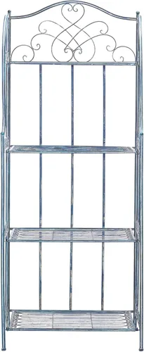 Miniatura 10 de Safavieh PAT5014B Outdoor Collection Amaris - Estante para panaderos de 4 niveles de hierro forjado blanco antiguo