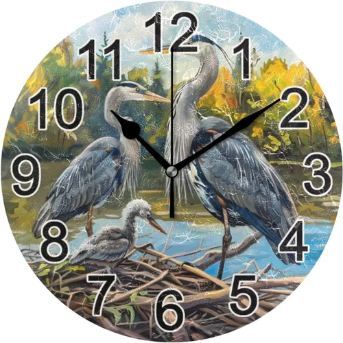 Miniatura 46 de Hummingbird - Reloj de pared de resorte redondo de 10 pulgadas, sin tictac, silencioso, funciona con pilas, reloj analógico atómico de cuarzo