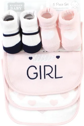 Miniatura 198 de Hudson Baby Conjunto de babero y calcetines unisex de algodón para bebé