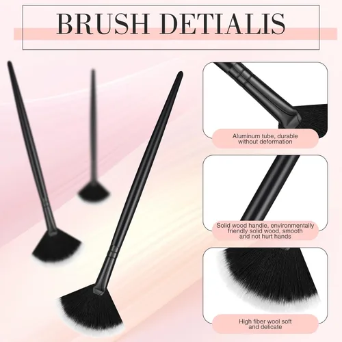 Miniatura 3 de Ziliny 12 piezas de cepillo facial suave para colorete, cepillo de maquillaje, aplicador de ácido, herramientas cosméticas multiuso para máscara
