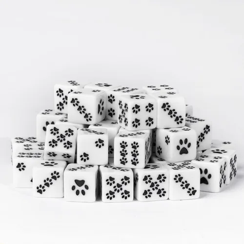Miniatura 2 de Juego de 10 dados D6 de 16 mm, juego de dados blancos de 6 lados para juegos de mesa RPG A-white
