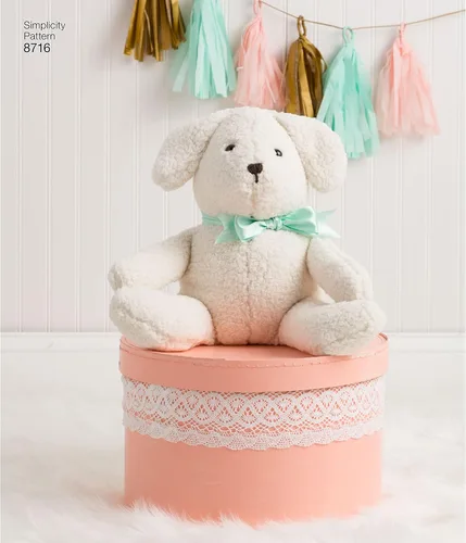 Miniatura 8 de Simplicity 8716 Patrones de costura de animales de peluche oso, gato y perro por Elaine Heigl Designs, talla única