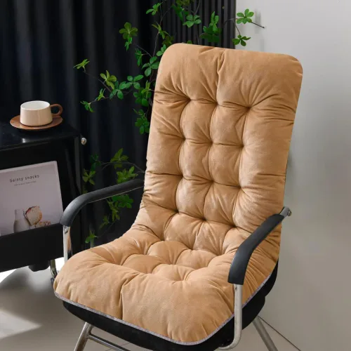 Miniatura 15 de Cojín para silla de oficina, cojín de asiento de felpa con respaldo de apoyo, cojines de escritorio para silla de jugador, silla mecedora reclinable