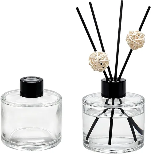 2 botellas difusoras de aceite esencial de vidrio de 1.7 fl oz y 1.7 onzas, frascos vacíos de aromaterapia, recipientes de fragancia recargables