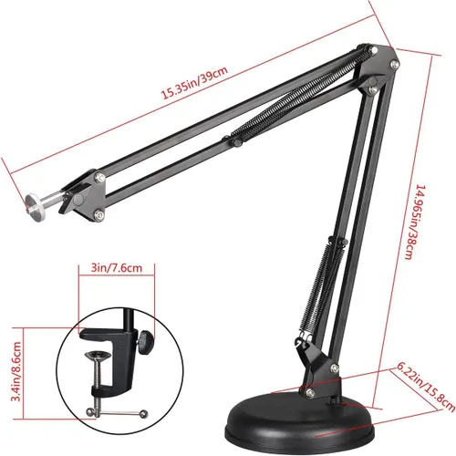 Miniatura 7 de Technical Pro Brazo de grúa de suspensión para cámara web con base y abrazadera de escritorio