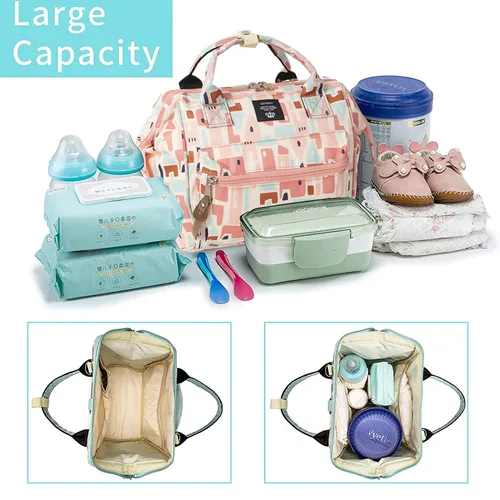 Miniatura 2 de Beaulyn Pequeña bolsa de pañales, mini mochila para pañales, bolsa de bebé cruzada para mamá, bolsa de pañales para niño y niña con bolsillo aislado
