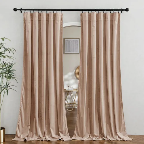 Miniatura 22 de RYB HOME Cortinas de terciopelo verde oliva de 72 pulgadas de largo, cortinas opacas con aislamiento térmico, tratamiento de ventana, decoración
