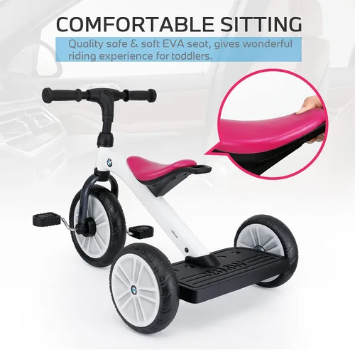 Miniatura 4 de BMW triciclo para niños y niñas de 2 a 5 años, regalo valioso para niños y niñas de 2, 3, 4, 5 años, color blanco perla