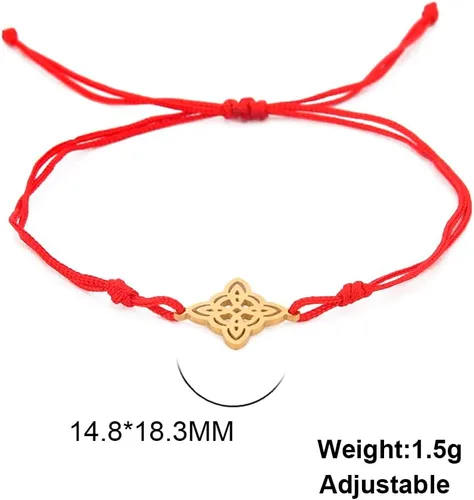 Miniatura 6 de EUEAVAN Pulsera de alambre de jade con nudo celta concéntrico, círculos florales, amuleto de nudo de bruja, brazalete vikingo, símbolos Wiccanos