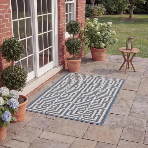 Miniatura 39 de SAFAVIEH Courtyard Collection CY6937 - Alfombra decorativa para interiores y exteriores, impermeable, fácil de limpiar, 2 pies 3 pulgadas x 6 pies 7