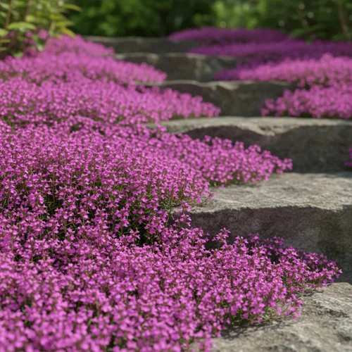 Miniatura 4 de Más de 20.000 semillas de tomillo rastrero cubierta del suelo, semillas de flores para plantar, Thymus Serpyllum perenne para jardín de rocas