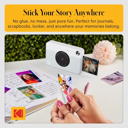 Miniatura 5 de Kodak Printomatic - Cámara instantánea (verde) todo en paquete + papel Zink (20 hojas) + funda de lujo + álbum de fotos + 7 juegos de calcomanías +