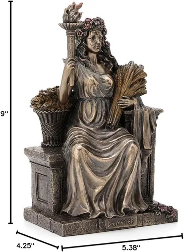 Miniatura 5 de Veronese Design Estatua de bronce antiguo de la diosa griega romana de la agricultura de 9 pulgadas con acabado de bronce antiguo