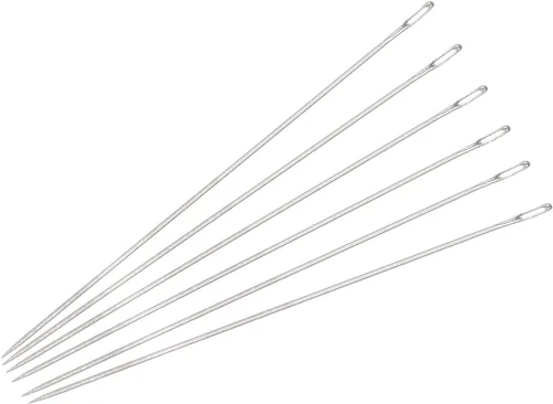 uxcell 60 agujas de abalorios finas, finas, largas, rectas, para bordar, de acero inoxidable, 2.01 pulgadas
