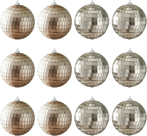 Miniatura 9 de DN DECONATION Bolas de Navidad de cristal marrón, juego de 9, bolas de Navidad colgantes de 3 pies para decoración del árbol de Navidad, regalo