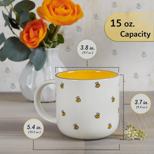 Miniatura 2 de Christian Art Gifts Taza grande de cerámica para café y té para mujeres: Las palabras amables son como la miel Versículo bíblico inspirador,