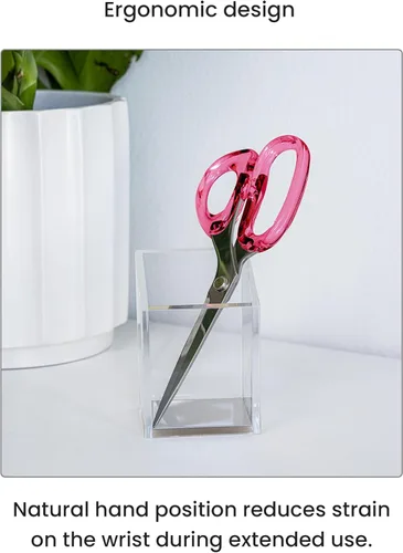 Miniatura 3 de OfficeGoods Tijeras acrílicas de acero inoxidable de 9 pulgadas para oficina y hogar, tijeras estéticas y afiladas multiusos, perfectas para coser
