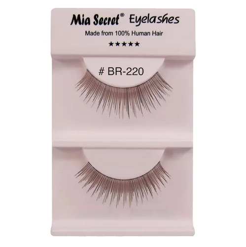 Mia Secret Mix Highlights - Pestañas postizas de aspecto natural con tira negra, paquete de 4
