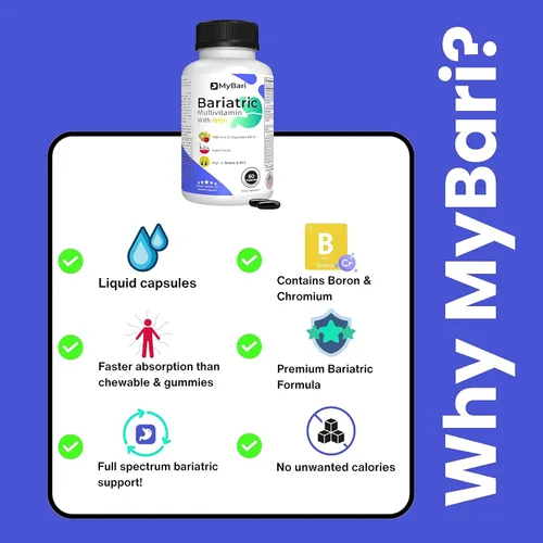 Miniatura 7 de Multivitamínico bariátrico todo en uno con hierro, fabricado en Estados Unidos, para hombres y mujeres, soporta manga gástrica y bypass con más