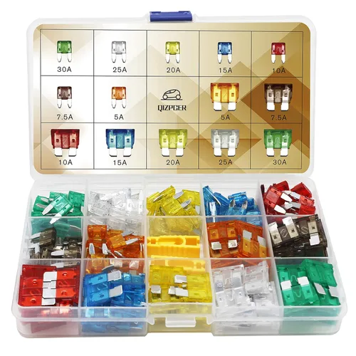 Kit de fusibles automotrices de 140 piezas – Surtido de fusibles de cuchilla estándar y mini fusibles para automóvil para marina, RV, cámper, barco,