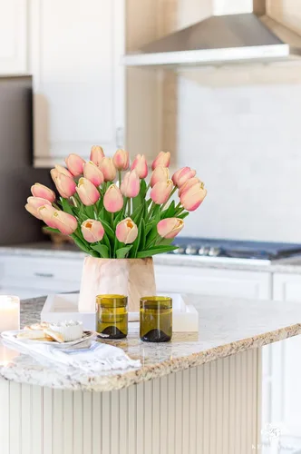 Miniatura 7 de 24 tulipanes rosas – Flores artificiales – Tulipanes artificiales de 13.5 pulgadas para el día de la madre, jarrón, centros de mesa, hogar, ramo