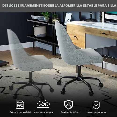Miniatura 7 de Tapete para silla de alfombra, de pelo bajo (1/4 de pulgada de grosor), protector de alfombra para silla de escritorio de oficina y juegos. Tapete